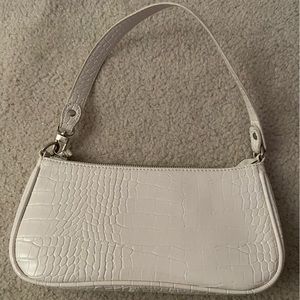 White Shoulder Bag | Crocodile
